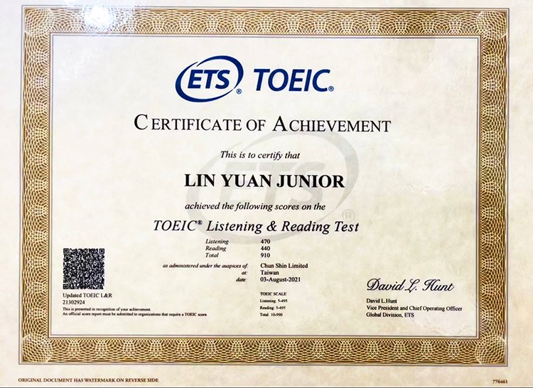 buy TOEIC certificate online without exam